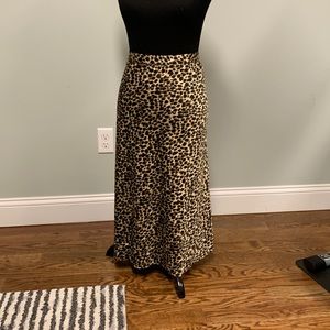 Size small J crew new without tags silk leopard midi skirt